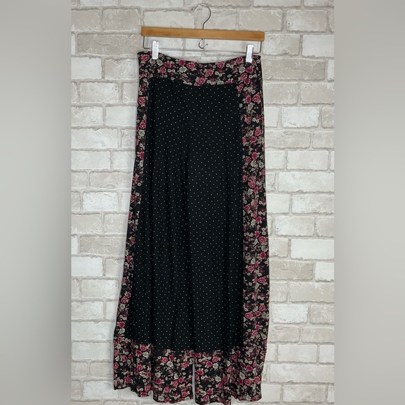 Anthropologie Farm Black Floral Wide Leg Pants Size M - Picture 6 of 15